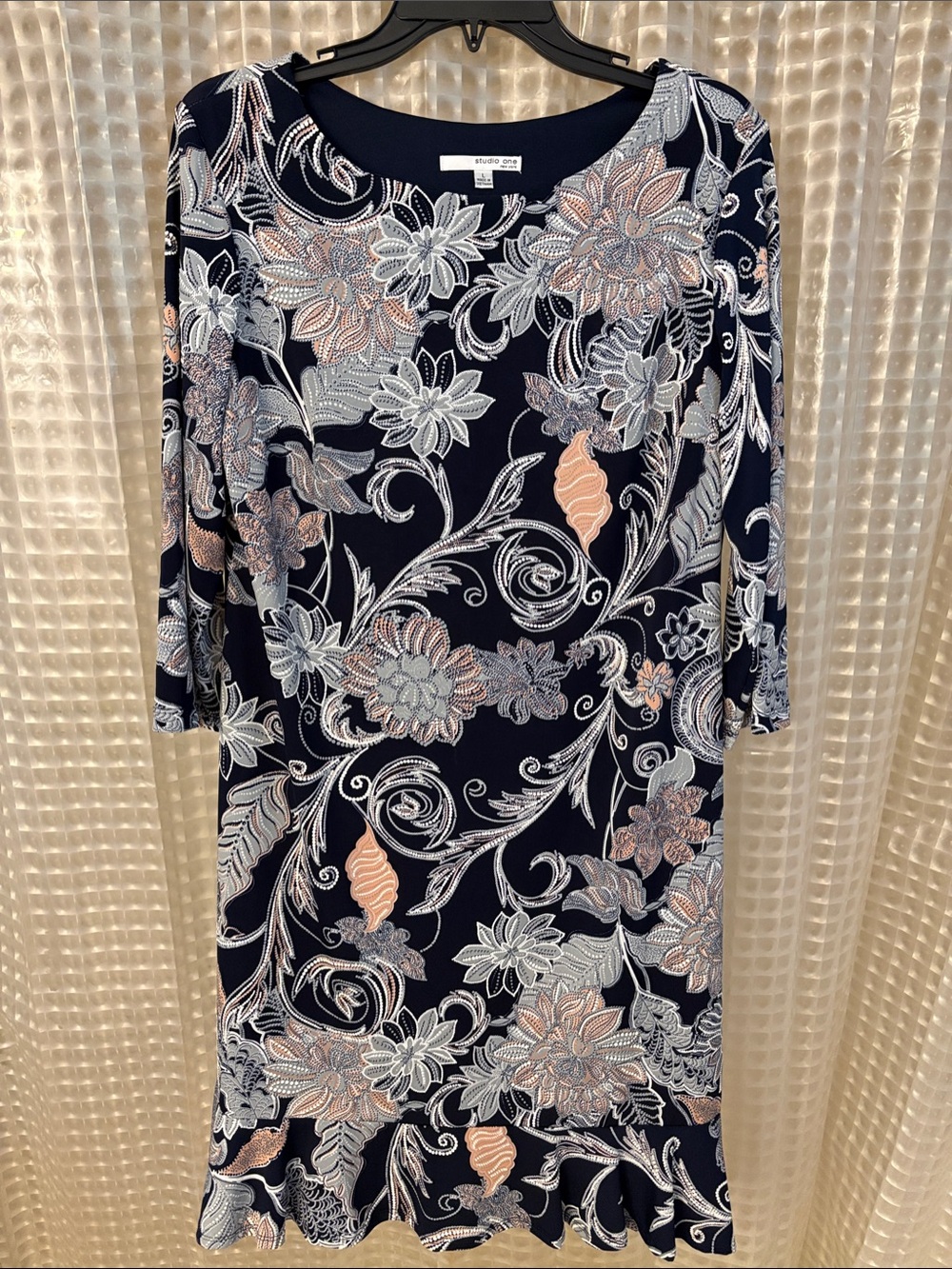 Studio One Black Floral Midi Dress